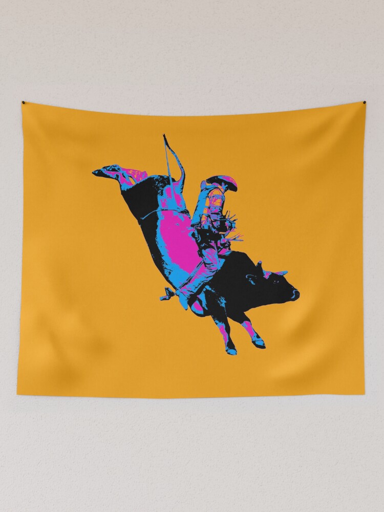 Thumbnail 2 of 3, Tapestry, Bull Riding Cowboy - Rodeo Event designed and sold by NaturePrints.