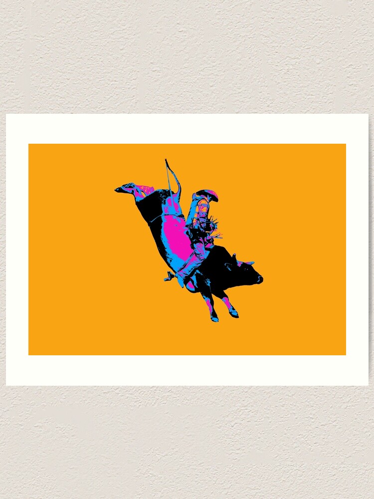 Thumbnail 1 of 3, Art Print, Bull Riding Cowboy - Rodeo Event designed and sold by NaturePrints.