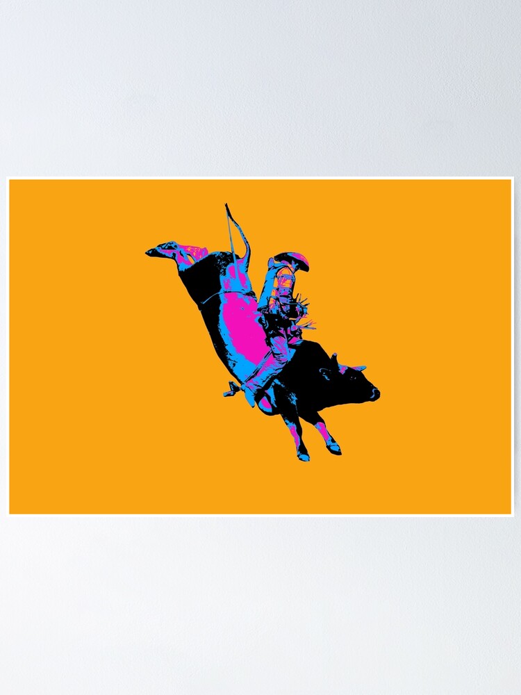 Thumbnail 1 of 3, Poster, Bull Riding Cowboy - Rodeo Event designed and sold by NaturePrints.