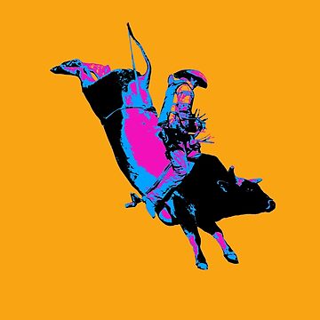 Artwork thumbnail, Bull Riding Cowboy - Rodeo Event by NaturePrints