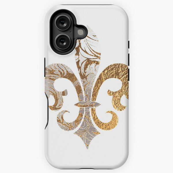 Aperçu de l'œuvre Fleur de Lis, Argent Faux + Or Damassé créée et vendue par PixDezines.