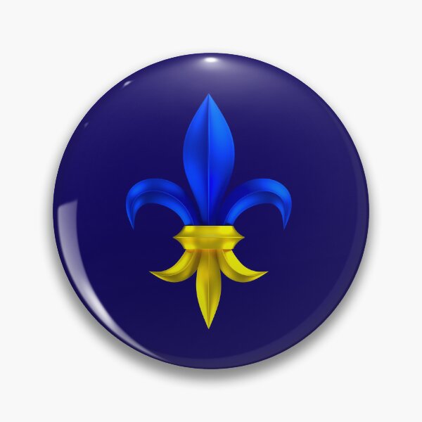 Item preview, Fleur de Lys / Fleur de Lis 3D metal look blue, yellow, gold 2 designed and sold by lathspell.