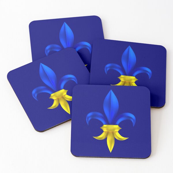 Item preview, Fleur de Lys / Fleur de Lis 3D metal look blue, yellow, gold 2 designed and sold by lathspell.