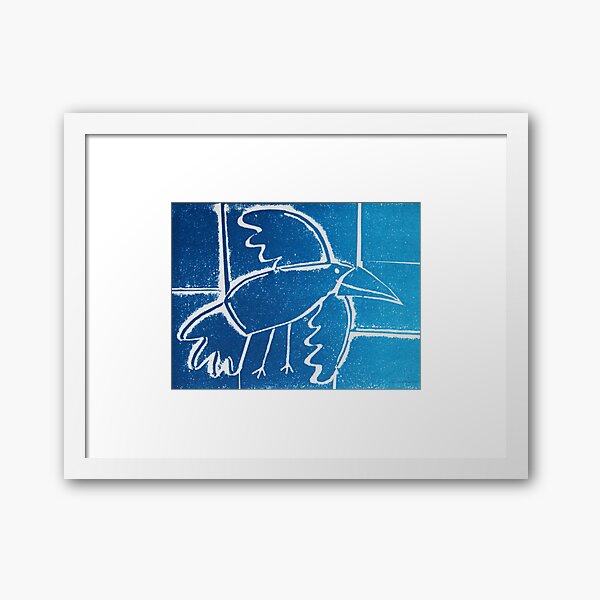 As the Crow flies - Original Collagraph by Francesca Whetnall Framed Art Print