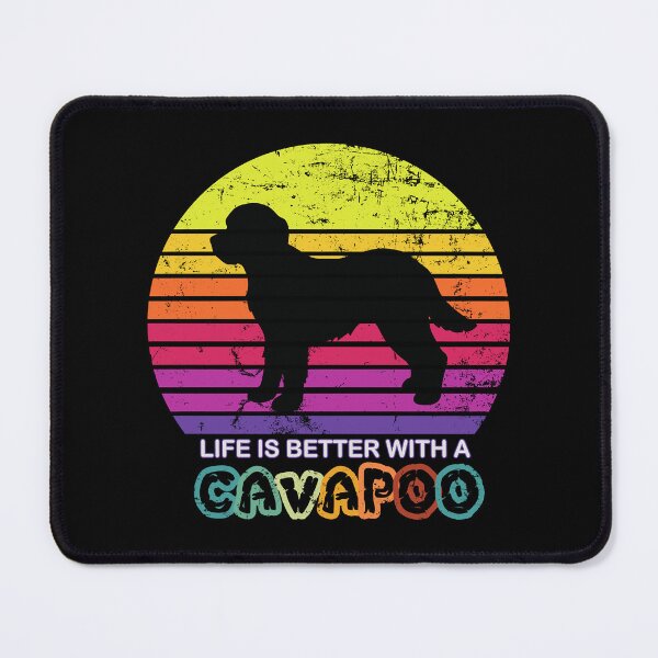 Artikelvorschau, Das Leben ist besser mit einem Cavapoo Retro Sonnenuntergang entworfen und verkauft von TeeSpillstore.
