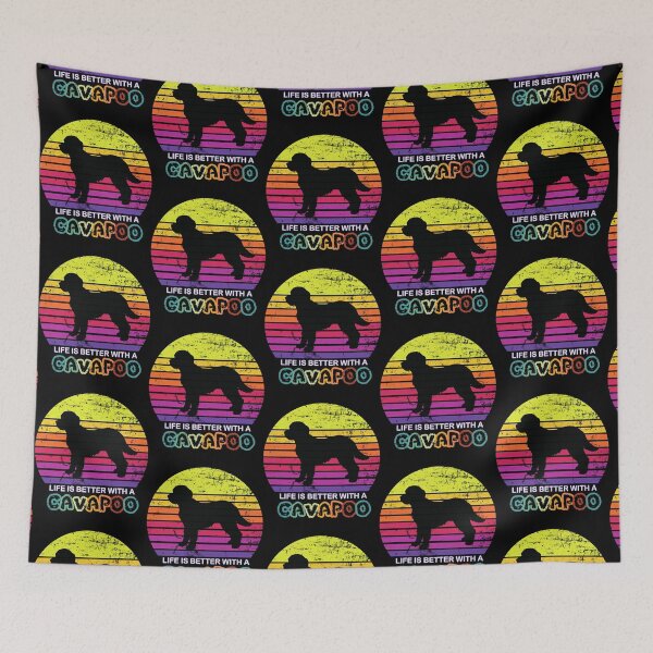 Item preview, Life is Better with a Cavapoo Retro sunset         designed and sold by TeeSpillstore.
