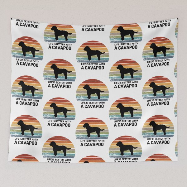 Item preview, Life is Better with a Cavapoo Retro sunset designed and sold by TeeSpillstore.