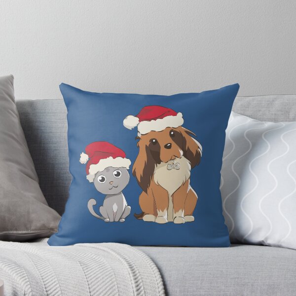 Item preview, Xmas Doggy and Kitty - blue designed and sold by FluffyPuffyFolk.