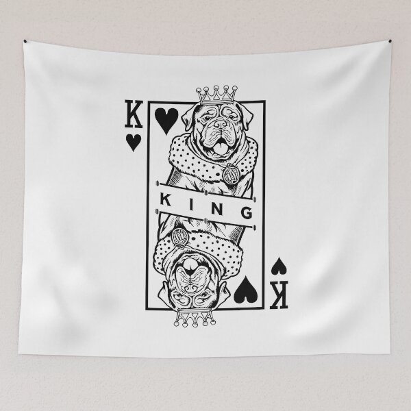 Item preview, Dogue de Bordeaux King Of Hearts Funny Dog Card Pop Art designed and sold by GrandeDuc.