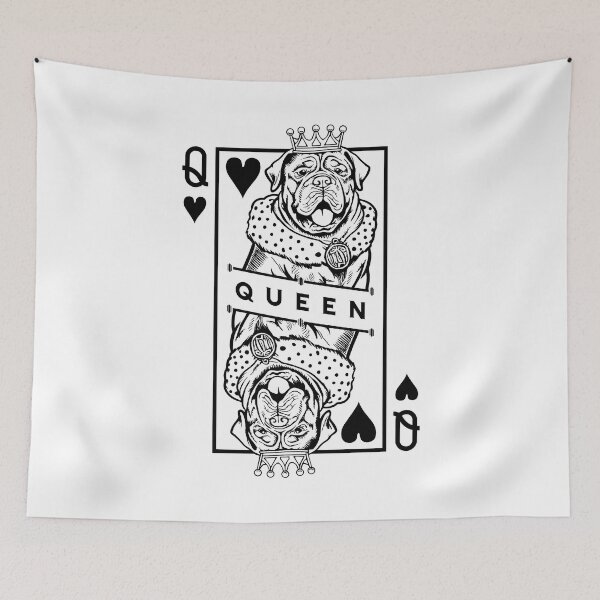 Item preview, Dogue de Bordeaux Queen Of Hearts Funny Dog Card Pop Art designed and sold by GrandeDuc.