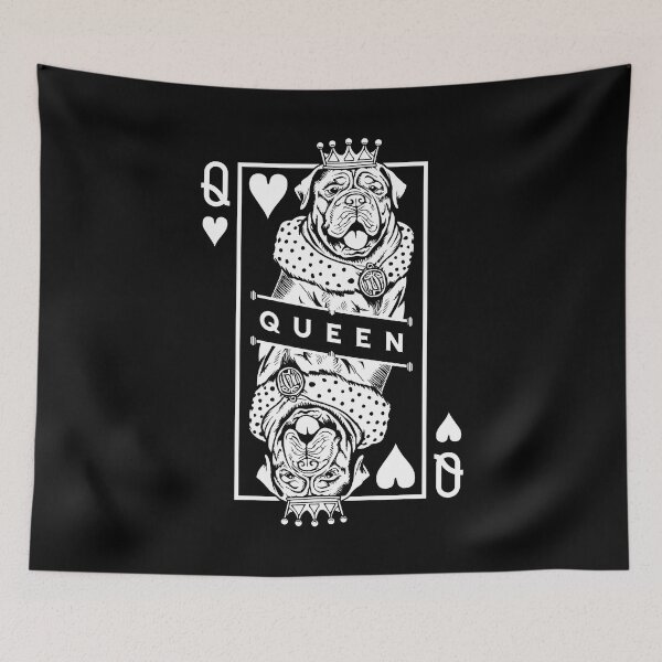 Item preview, Dogue de Bordeaux Queen Of Hearts Funny Dog Card Pop Art designed and sold by GrandeDuc.