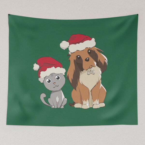 Item preview, Xmas Doggy and Kitty - green designed and sold by FluffyPuffyFolk.