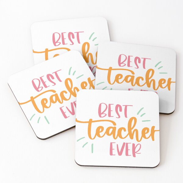 Item preview, Best teacher ever - pink and orange  designed and sold by Ashleigh Fish.