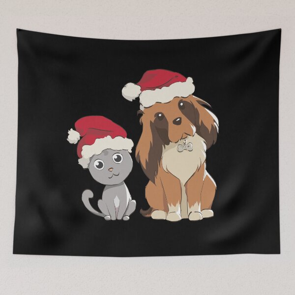 Item preview, Xmas Doggy and Kitty - black designed and sold by FluffyPuffyFolk.