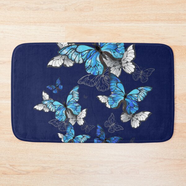 Item preview, Blue Butterflies - Black Background designed and sold by msliewdesign.