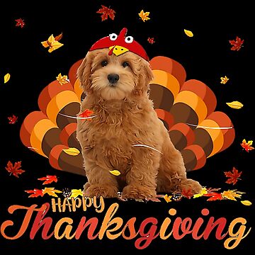 Cute Goldendoodle Happy Thanksgiving Turkey Dog Crispy Leaf39