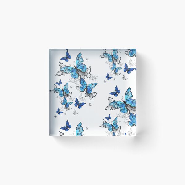 Item preview, Blue Butterflies - White Background designed and sold by msliewdesign.