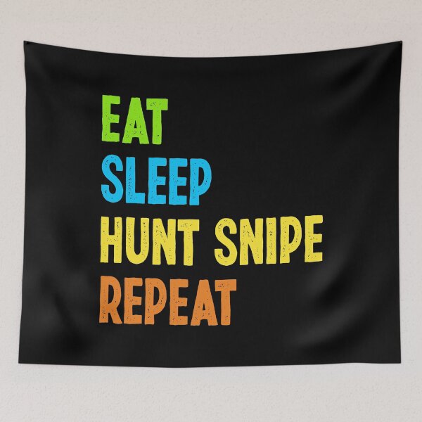 Item preview, Eat, Sleep, Hunt Snipe, Repeat. Funny Snipe Hunting designed and sold by Gold Wings Tees.