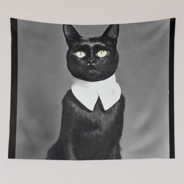 Item preview, Dignified Black Cat Old Puritan Timey Photograph designed and sold by SubtleSplit.