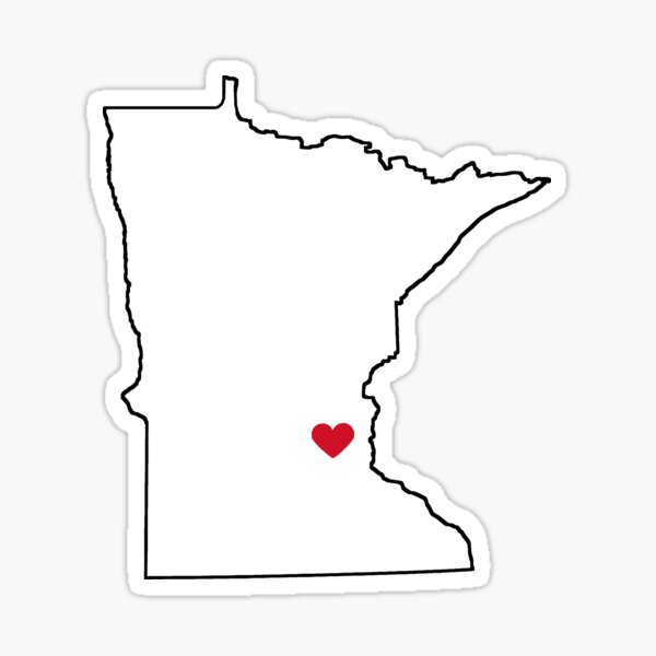 MINNESOTA HEART State Vinyl Decal Sticker 6" x 5.25" Love MN FREE SHIPPING 