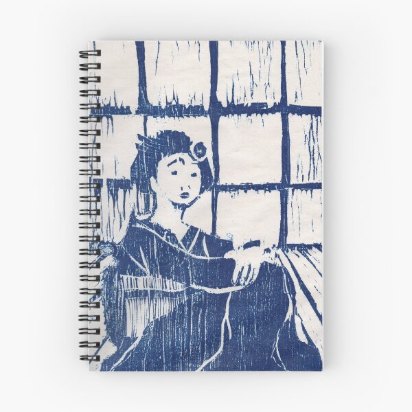 Item preview, Giesha Wood Carving Print in Blue designed and sold by ChopKickPanda.