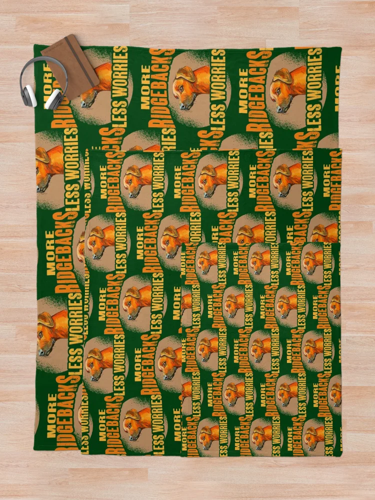 Thumbnail 5 of 6, Throw Blanket, Rhodesian Ridgeback More Ridgebacks Less Worries Ridgeback 14 designed and sold by Positiv3Arts.