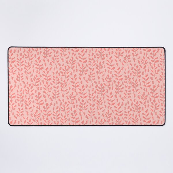 Item preview, Light scarlet holly leaves on light pink seamless repeat pattern  designed and sold by colorofmagic.