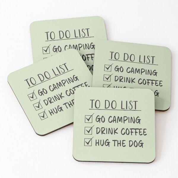 Item preview, Go Camping, Drink Coffee, Hug The Dog - Checklist designed and sold by Primroaddesigns.