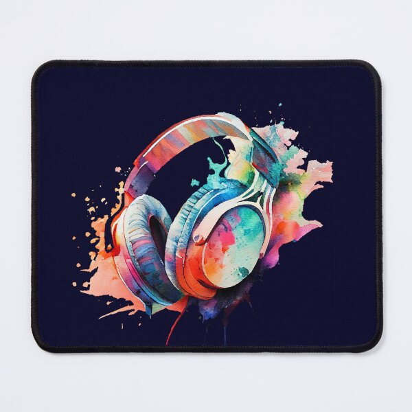 Item preview, Funky Music Headphones, Watercolour Painting designed and sold by KOTOdesign.