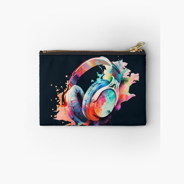 Aperçu de l'œuvre Casque de musique funky, peinture à l'aquarelle créée et vendue par KOTOdesign.
