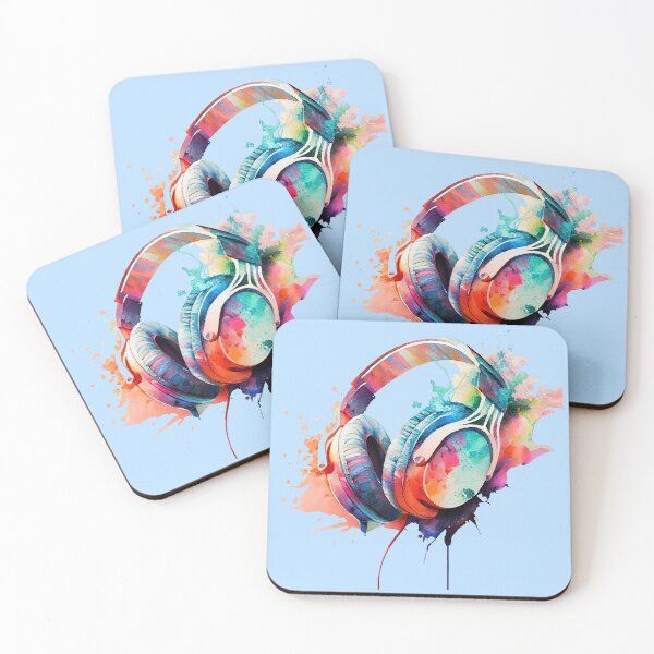 Item preview, Funky Music Headphones, Watercolour Painting designed and sold by KOTOdesign.