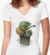 Camiseta entallada de cuello en V Chameleon Plays the Blues ... más algunos otros colores