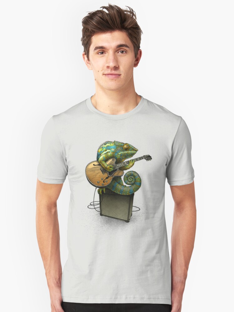 Alternate view of Chameleon Plays the Blues... plus a few other colors Slim Fit T-Shirt