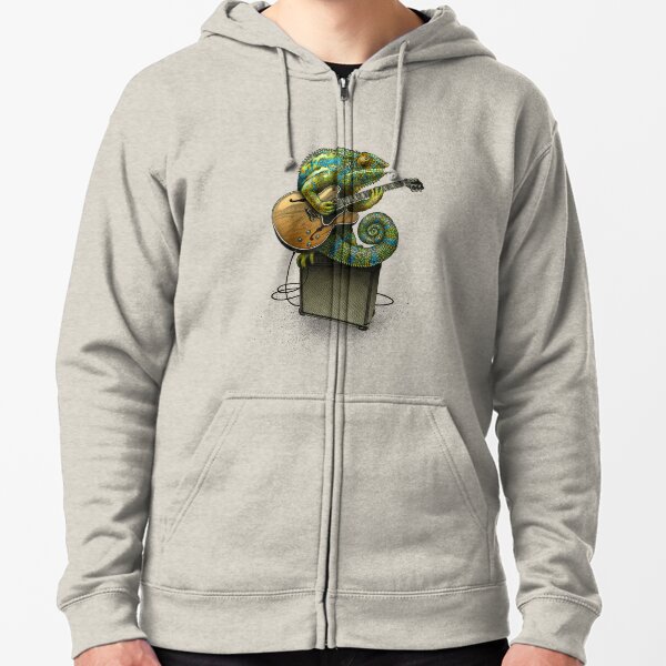 Chameleon Plays the Blues... plus a few other colors Zipped Hoodie