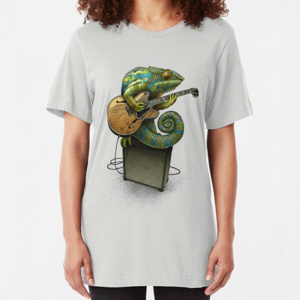 Chameleon Plays the Blues... plus a few other colors Slim Fit T-Shirt