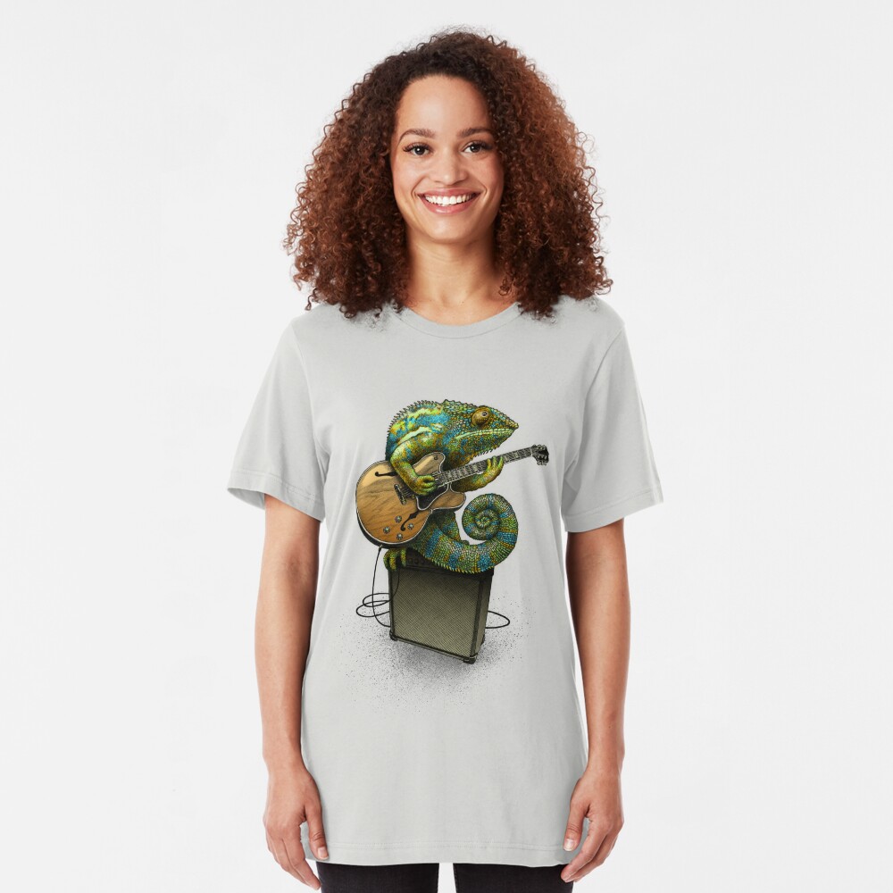 Chameleon Plays the Blues... plus a few other colors Slim Fit T-Shirt