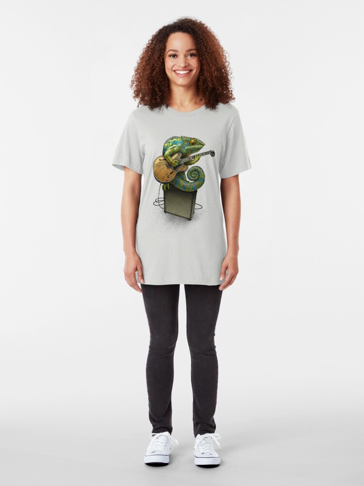 Alternate view of Chameleon Plays the Blues... plus a few other colors Slim Fit T-Shirt