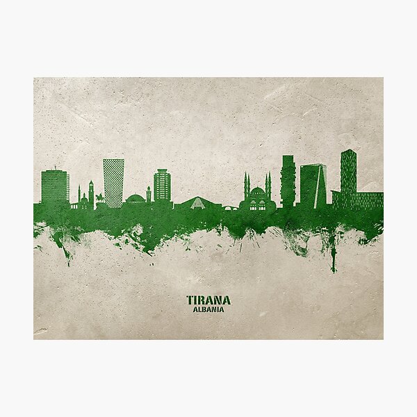 Artikelvorschau, Tirana Albania Skyline entworfen und verkauft von ArtPrints.
