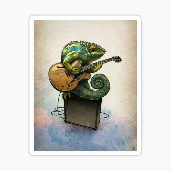Chameleon Plays the Blues... plus a few other colors Sticker