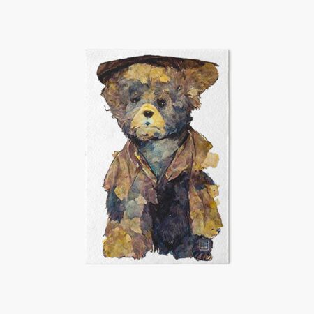 Cute greeting vintage teddy bear illustration Art Board Print for