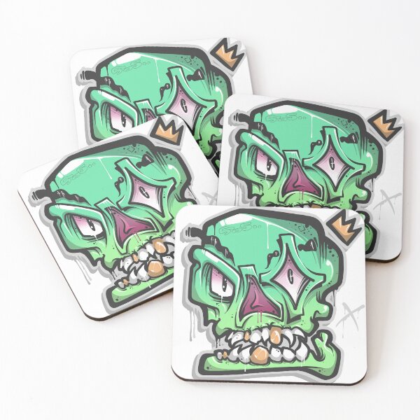 Item preview, Green Graffiti Skull designed and sold by Graffitidesign.