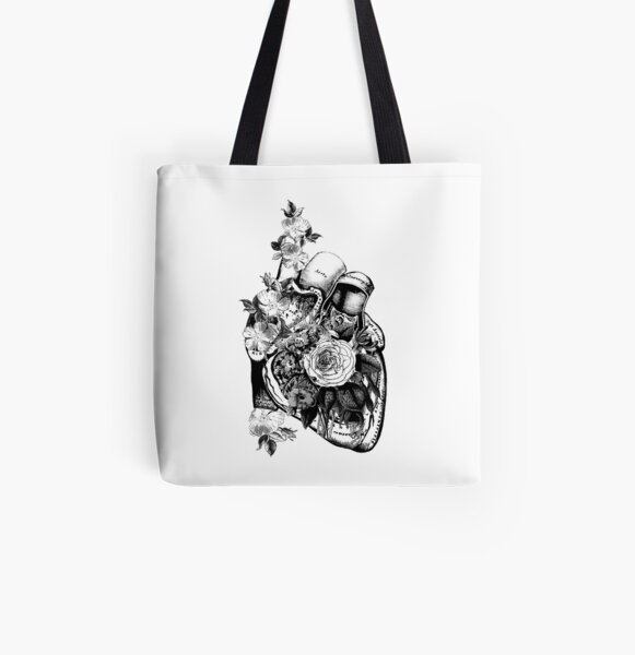 gallery tote with heart floral print