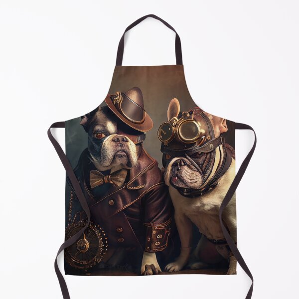 Item preview, Beautiful cute couple of Steampunk French Bouledogues frenchie dogs designed and sold by ladarkepoque.