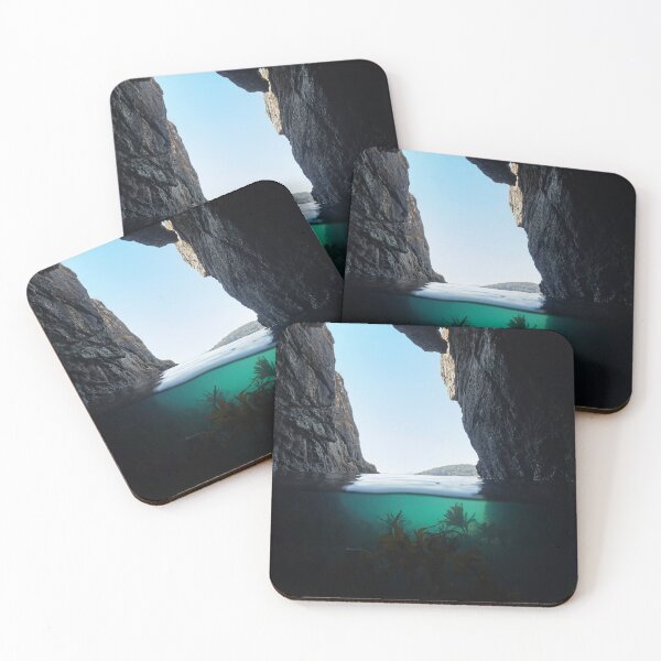 Item preview, Cave on the sea shore with kelp underwater seascape Atlantic ocean designed and sold by Seaphotoart.