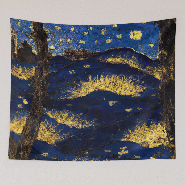 Item preview, Starry Night Inspired Van Gogh Ukiyo E Painting designed and sold by chanzds.
