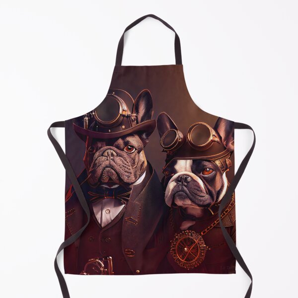 Item preview, Couple of cute Steampunk vintage Frenchie Dogs French bulldog fantasy designed and sold by ladarkepoque.