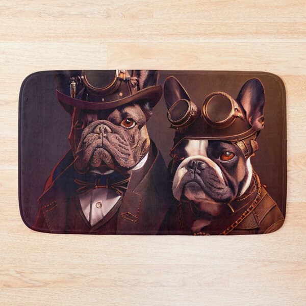 Item preview, Couple of cute Steampunk vintage Frenchie Dogs French bulldog fantasy designed and sold by ladarkepoque.
