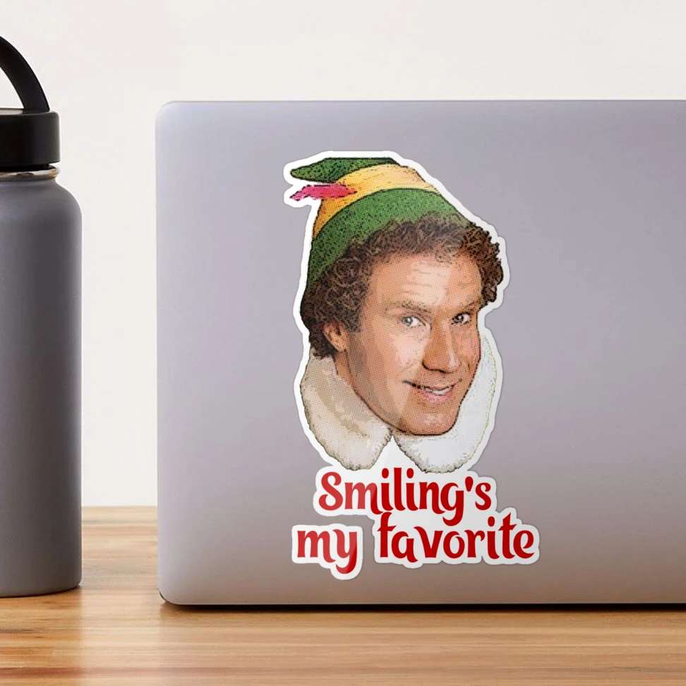 Smiling Is My Favorite 20oz Glitter Straw Cup From Elf The Movie