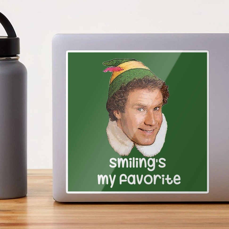 Smiling Is My Favorite 20oz Glitter Straw Cup From Elf The Movie