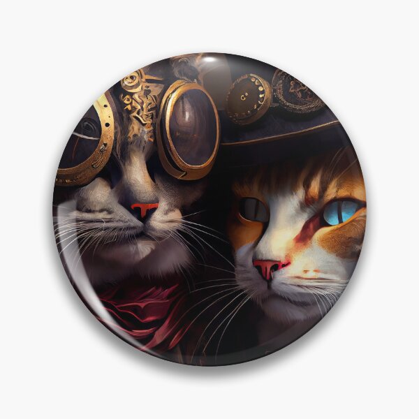 Item preview, Beautiful couple of Steampunk cats cat love animal pet fantasy designed and sold by ladarkepoque.